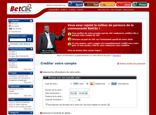 Effectuez un dépôt de 20€ minimum